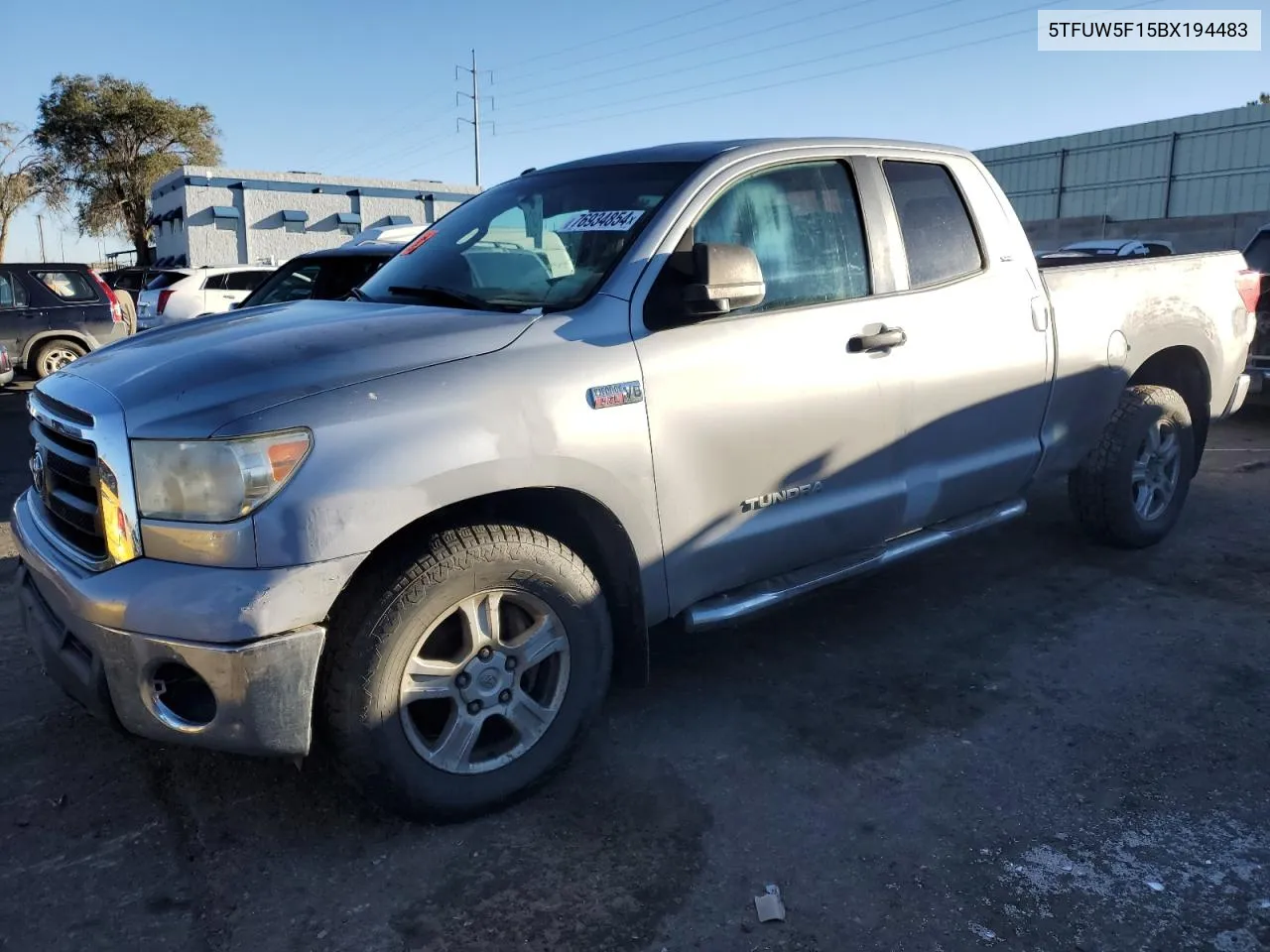 2011 Toyota Tundra Double Cab Sr5 VIN: 5TFUW5F15BX194483 Lot: 76934854