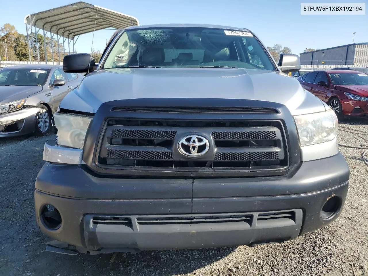 2011 Toyota Tundra Double Cab Sr5 VIN: 5TFUW5F1XBX192194 Lot: 77002384