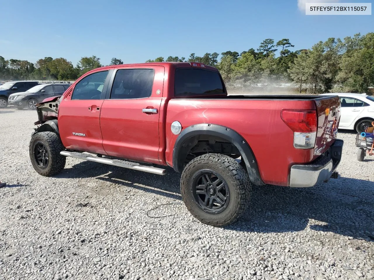 2011 Toyota Tundra Crewmax Sr5 VIN: 5TFEY5F12BX115057 Lot: 77133554