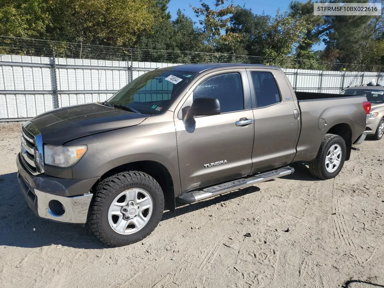 2011 Toyota Tundra Double Cab Sr5 VIN: 5TFRM5F10BX022616 Lot: 77486544