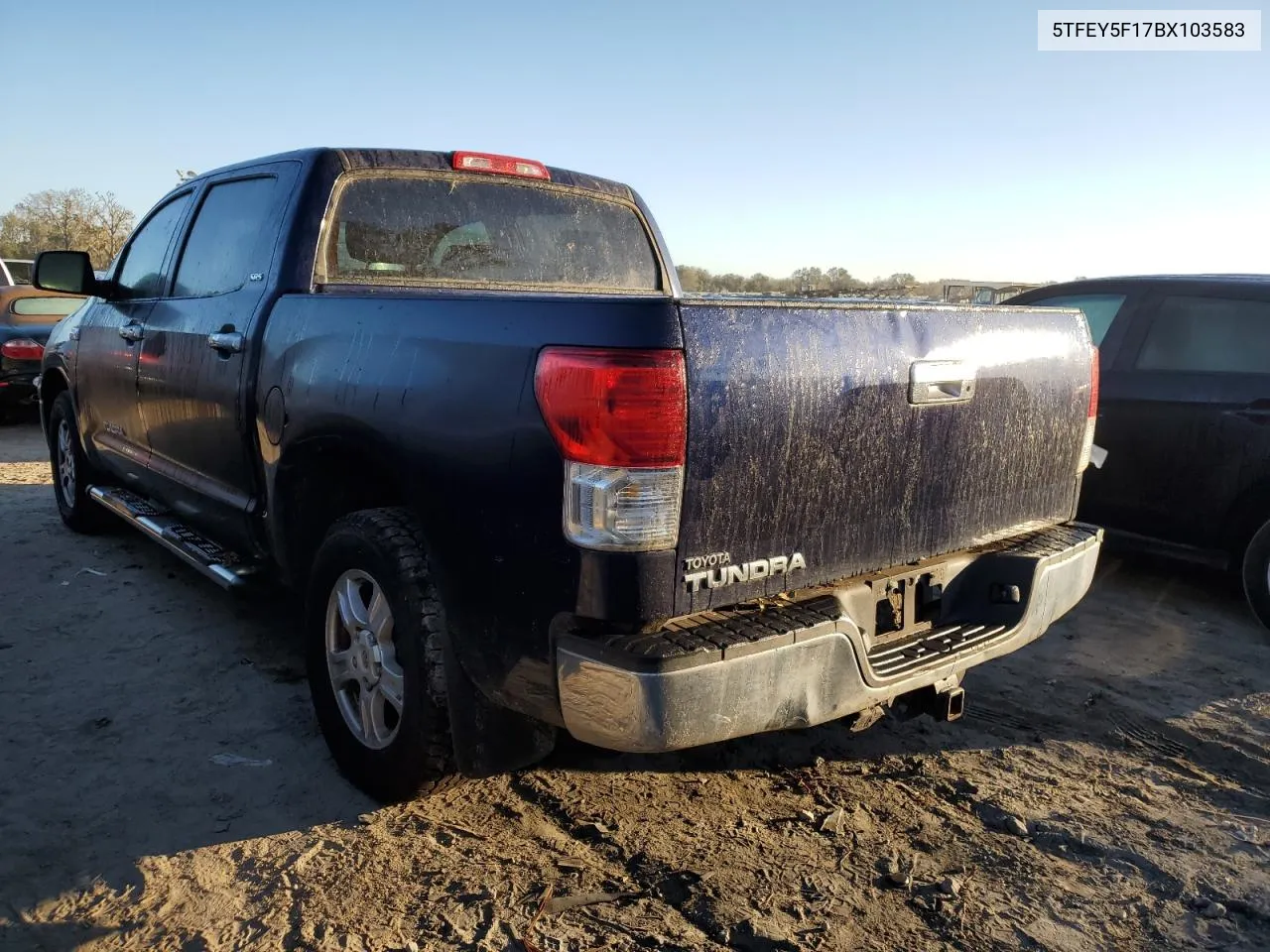 2011 Toyota Tundra Crewmax Sr5 VIN: 5TFEY5F17BX103583 Lot: 77559584