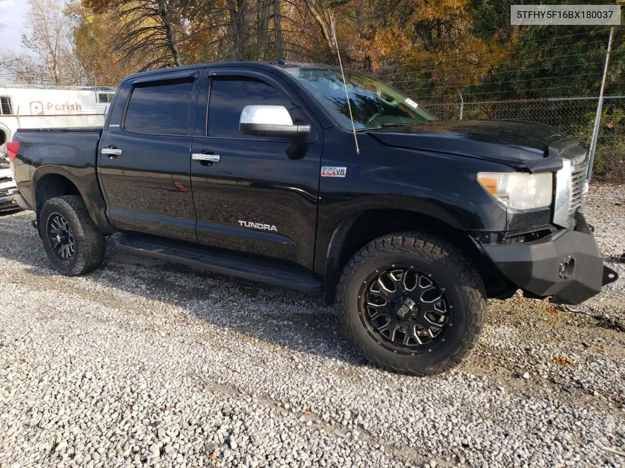 2011 Toyota Tundra Crewmax Limited VIN: 5TFHY5F16BX180037 Lot: 78247324