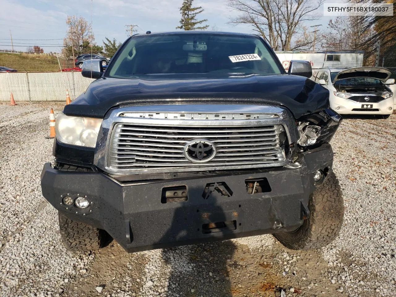 2011 Toyota Tundra Crewmax Limited VIN: 5TFHY5F16BX180037 Lot: 78247324