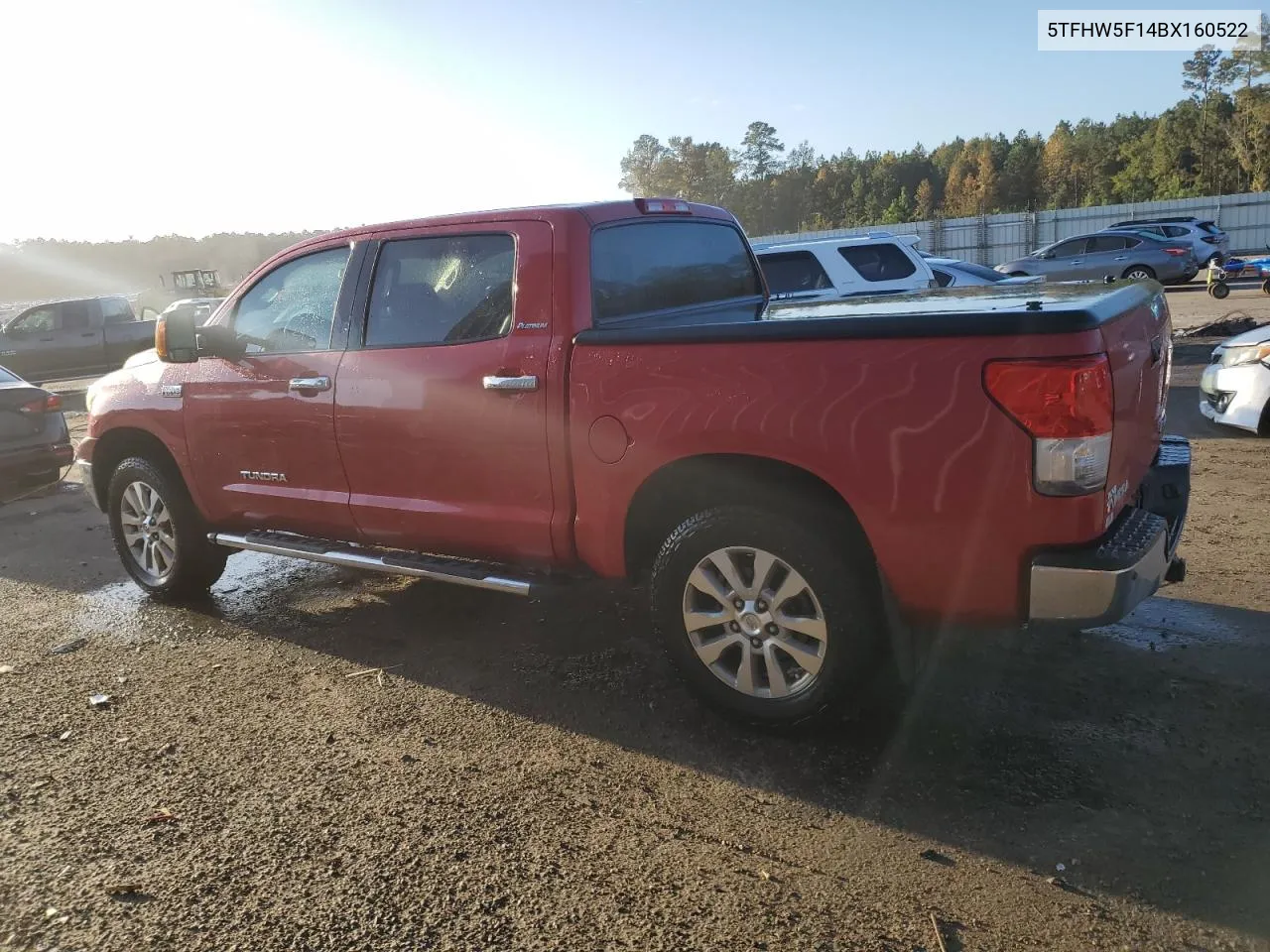 2011 Toyota Tundra Crewmax Limited VIN: 5TFHW5F14BX160522 Lot: 78256464