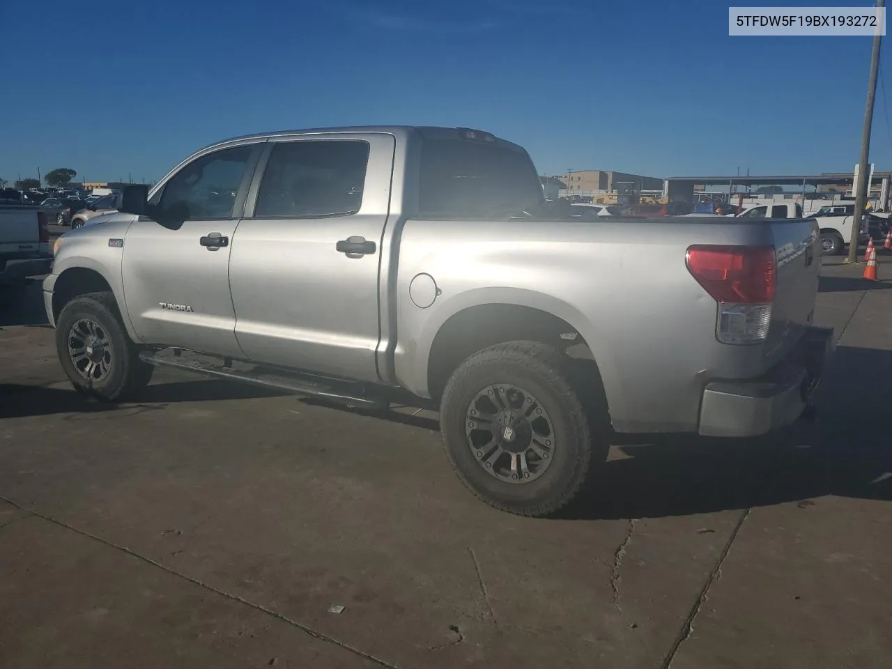 2011 Toyota Tundra Crewmax Sr5 VIN: 5TFDW5F19BX193272 Lot: 80016724