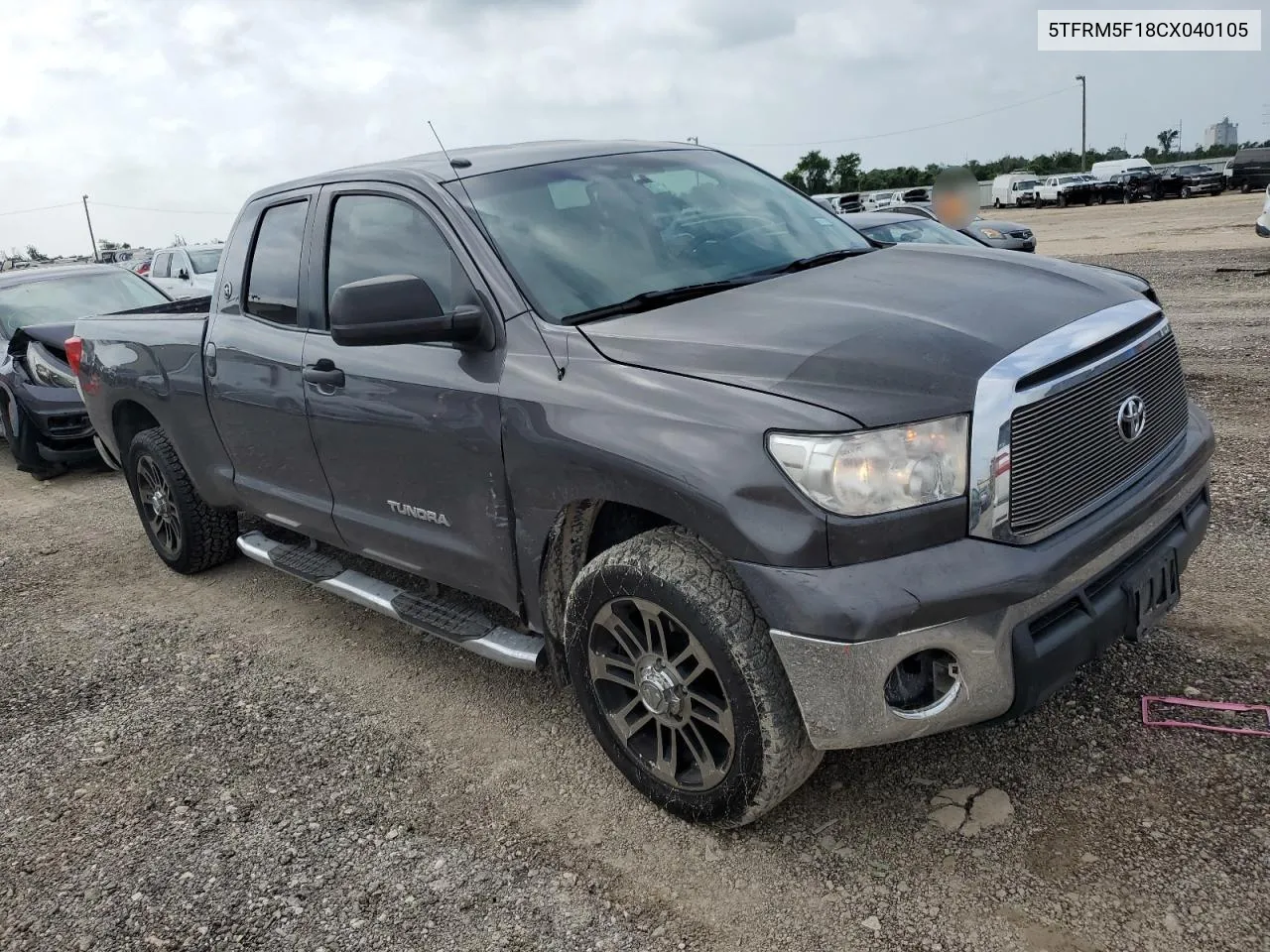 2012 Toyota Tundra Double Cab Sr5 VIN: 5TFRM5F18CX040105 Lot: 53350134