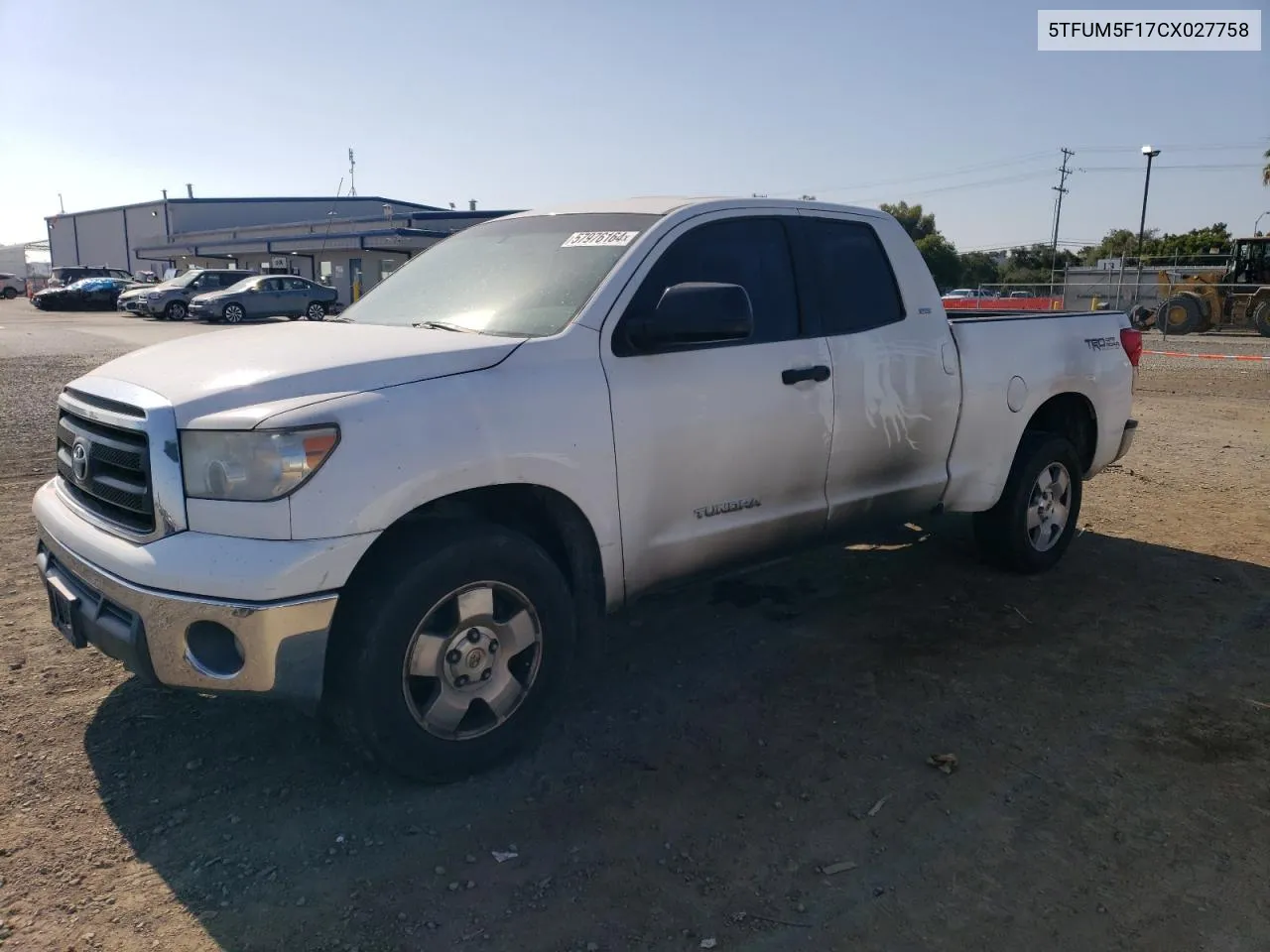 2012 Toyota Tundra Double Cab Sr5 VIN: 5TFUM5F17CX027758 Lot: 57976164