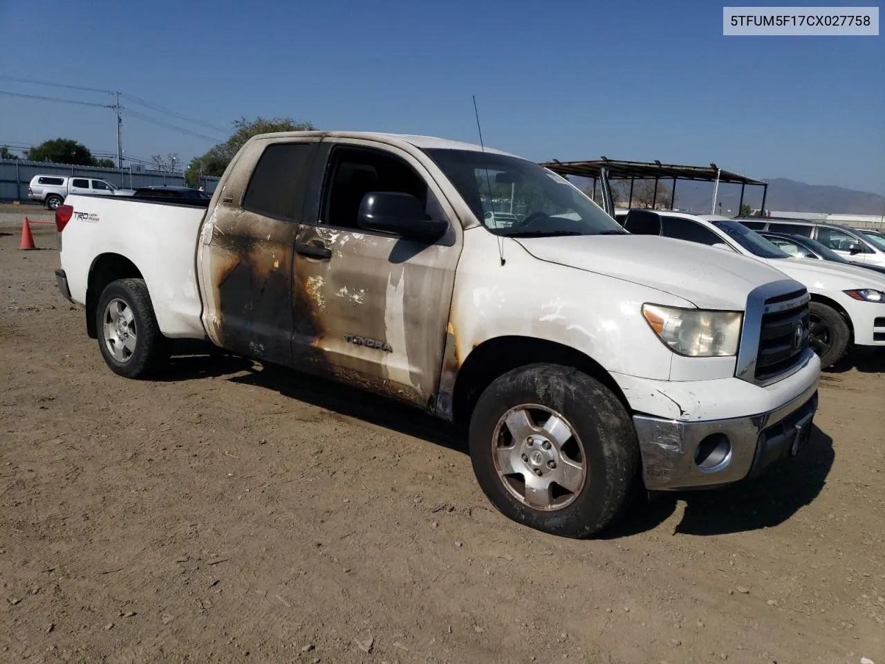 2012 Toyota Tundra Double Cab Sr5 VIN: 5TFUM5F17CX027758 Lot: 57976164