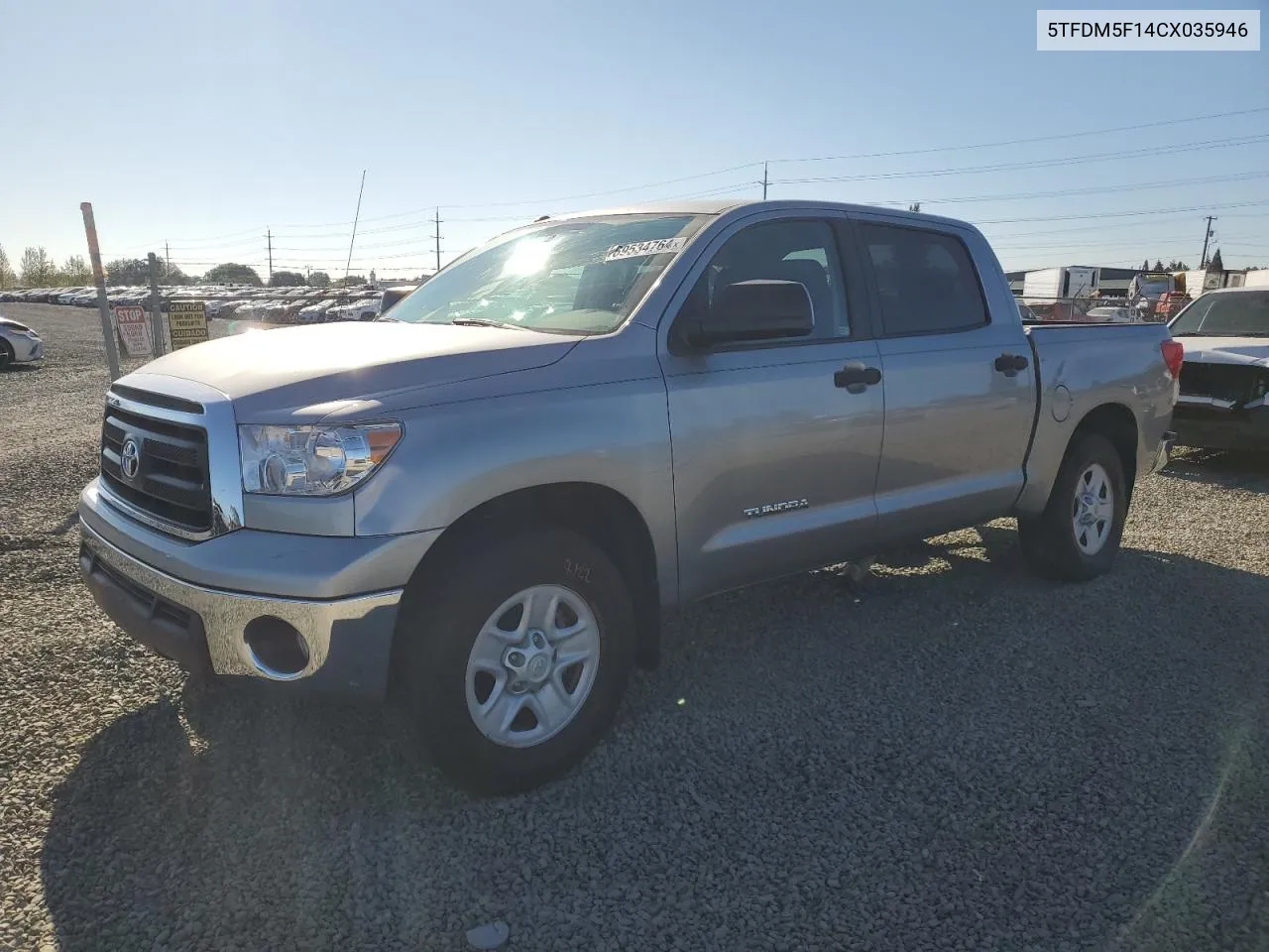 2012 Toyota Tundra Crewmax Sr5 VIN: 5TFDM5F14CX035946 Lot: 69534764