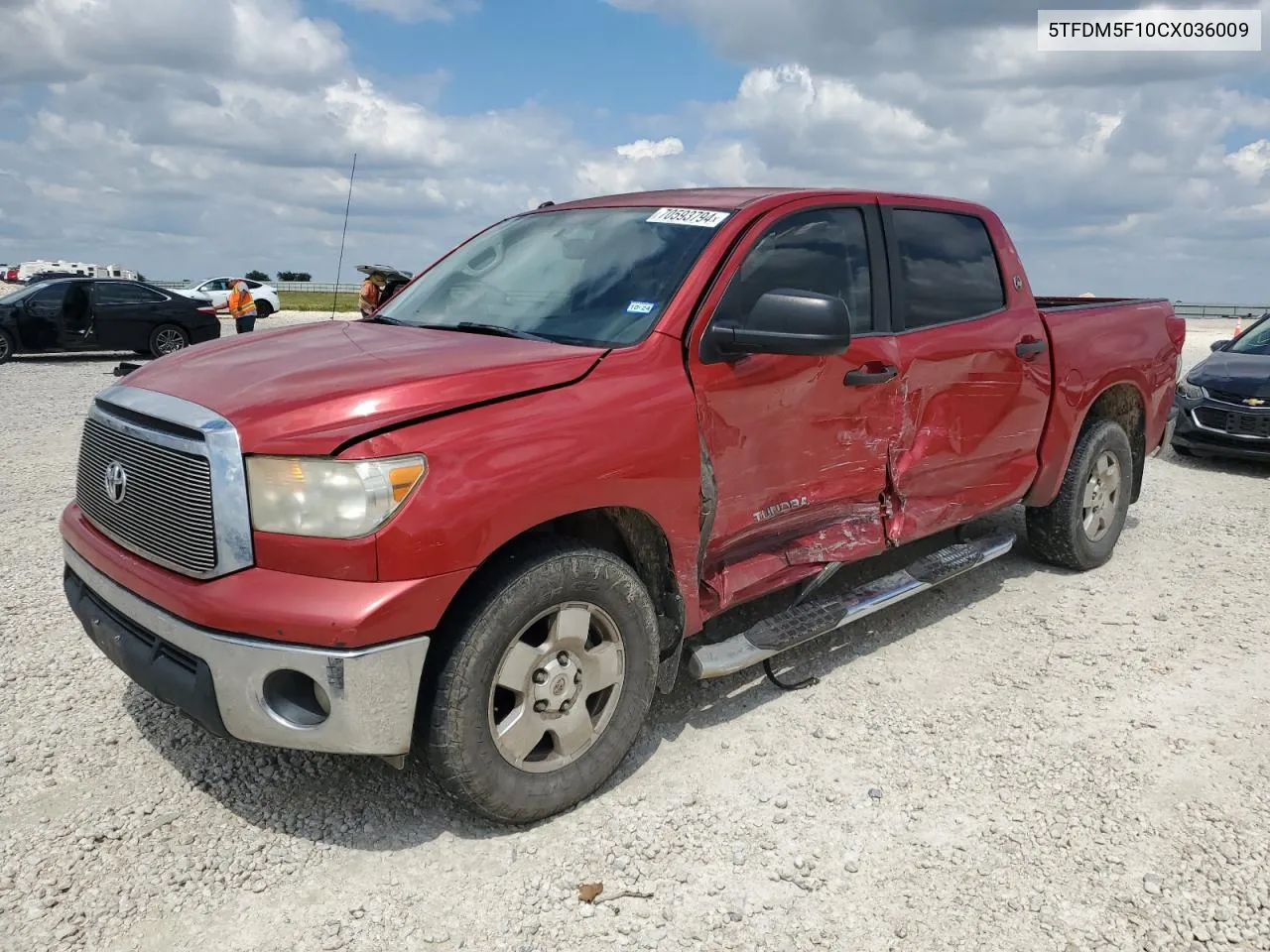 2012 Toyota Tundra Crewmax Sr5 VIN: 5TFDM5F10CX036009 Lot: 70593794