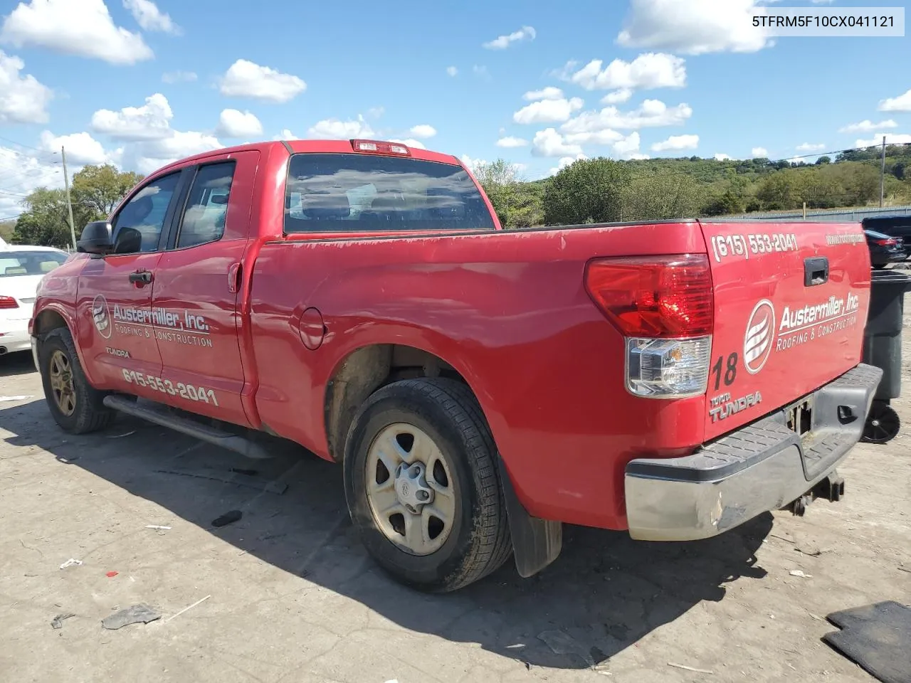 2012 Toyota Tundra Double Cab Sr5 VIN: 5TFRM5F10CX041121 Lot: 72222734