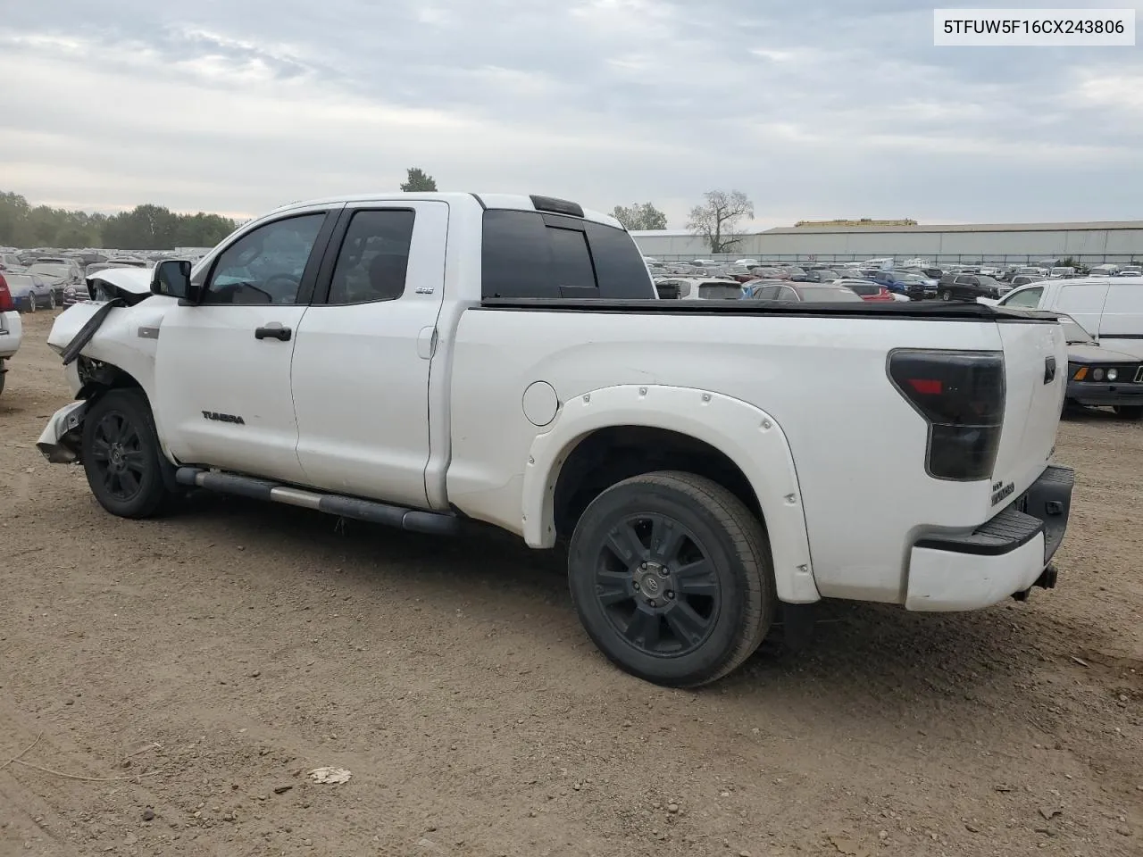 2012 Toyota Tundra Double Cab Sr5 VIN: 5TFUW5F16CX243806 Lot: 72362864