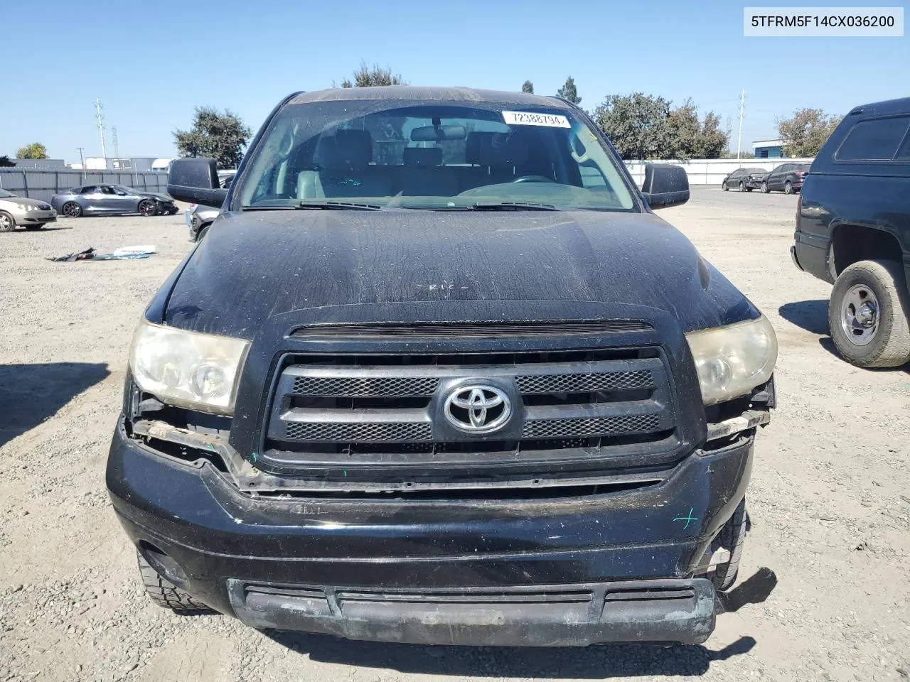 2012 Toyota Tundra Double Cab Sr5 VIN: 5TFRM5F14CX036200 Lot: 72388794