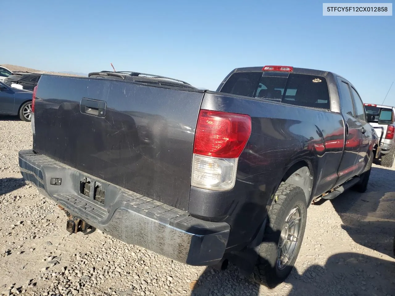 2012 Toyota Tundra Double Cab Sr5 VIN: 5TFCY5F12CX012858 Lot: 74554554