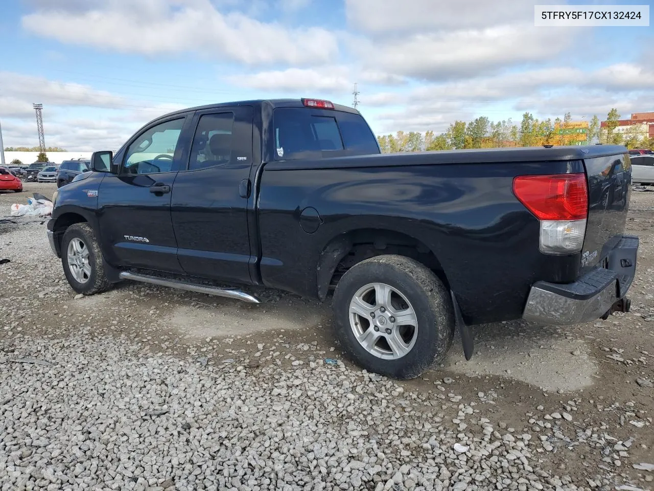 2012 Toyota Tundra Double Cab Sr5 VIN: 5TFRY5F17CX132424 Lot: 75013574