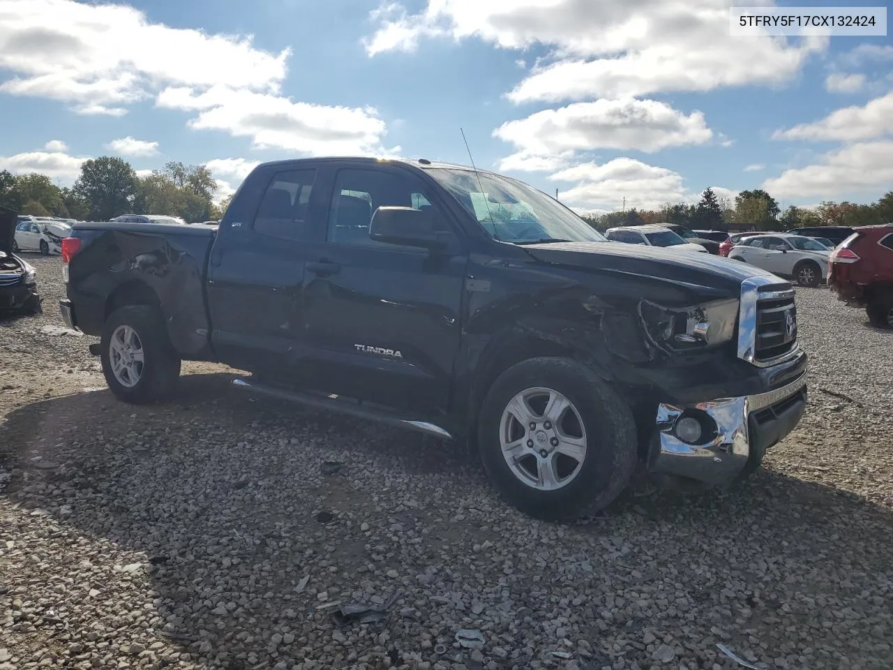 2012 Toyota Tundra Double Cab Sr5 VIN: 5TFRY5F17CX132424 Lot: 75013574