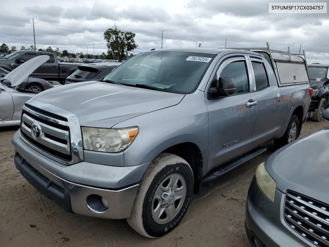 2012 Toyota Tundra Double Cab Sr5 VIN: 5TFUM5F17CX034757 Lot: 75076254