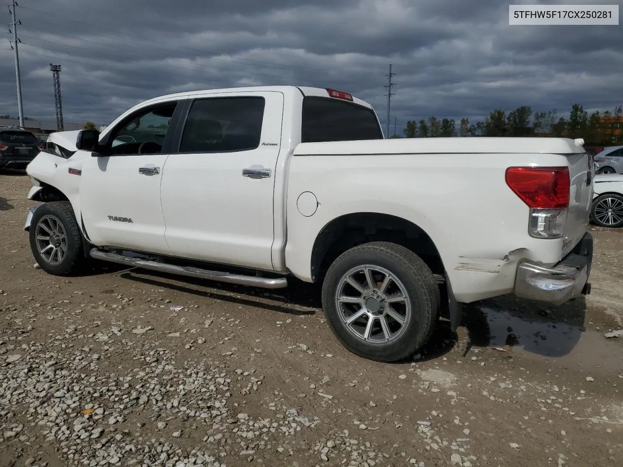 2012 Toyota Tundra Crewmax Limited VIN: 5TFHW5F17CX250281 Lot: 76117834