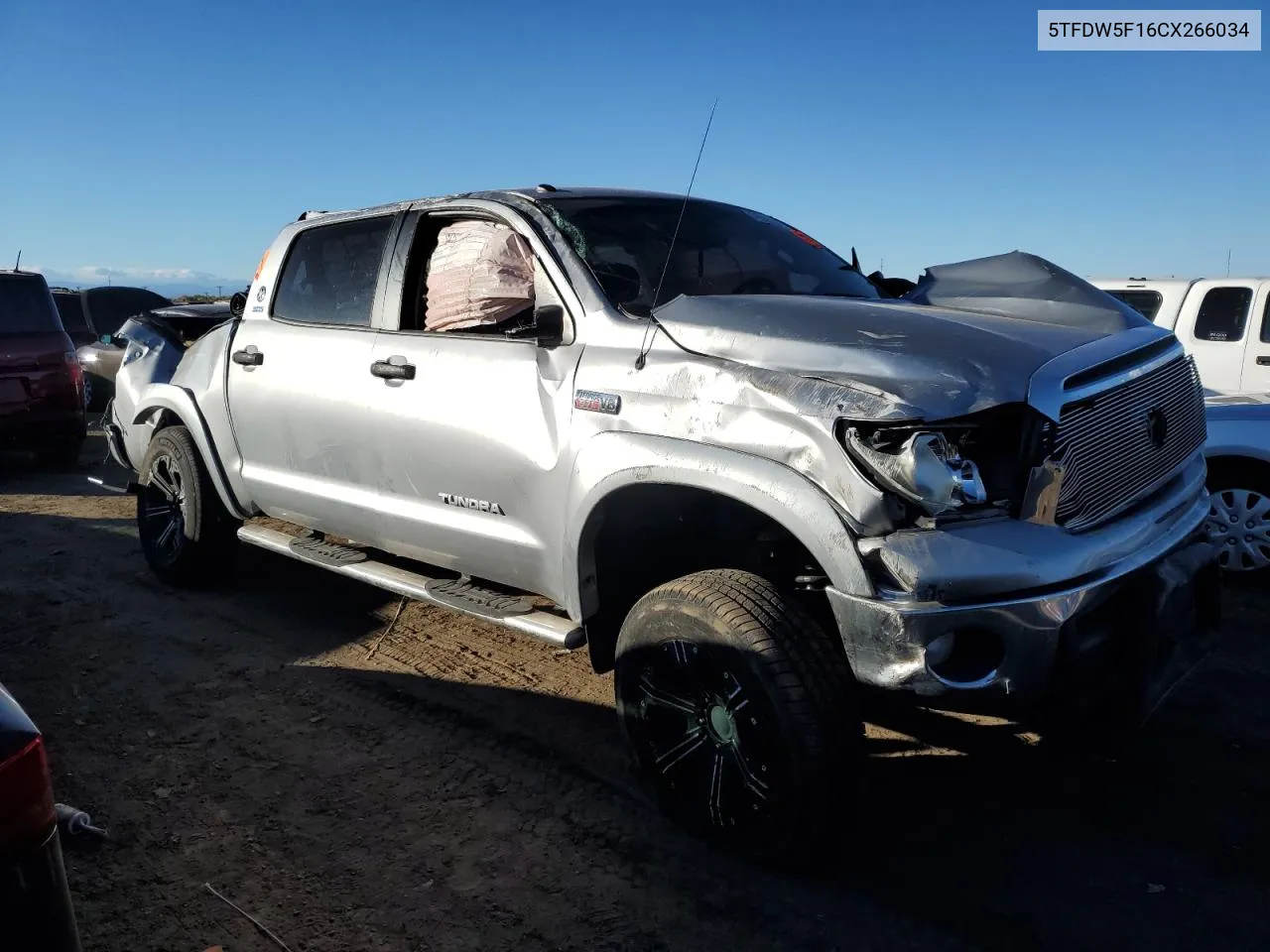 2012 Toyota Tundra Crewmax Sr5 VIN: 5TFDW5F16CX266034 Lot: 76542594