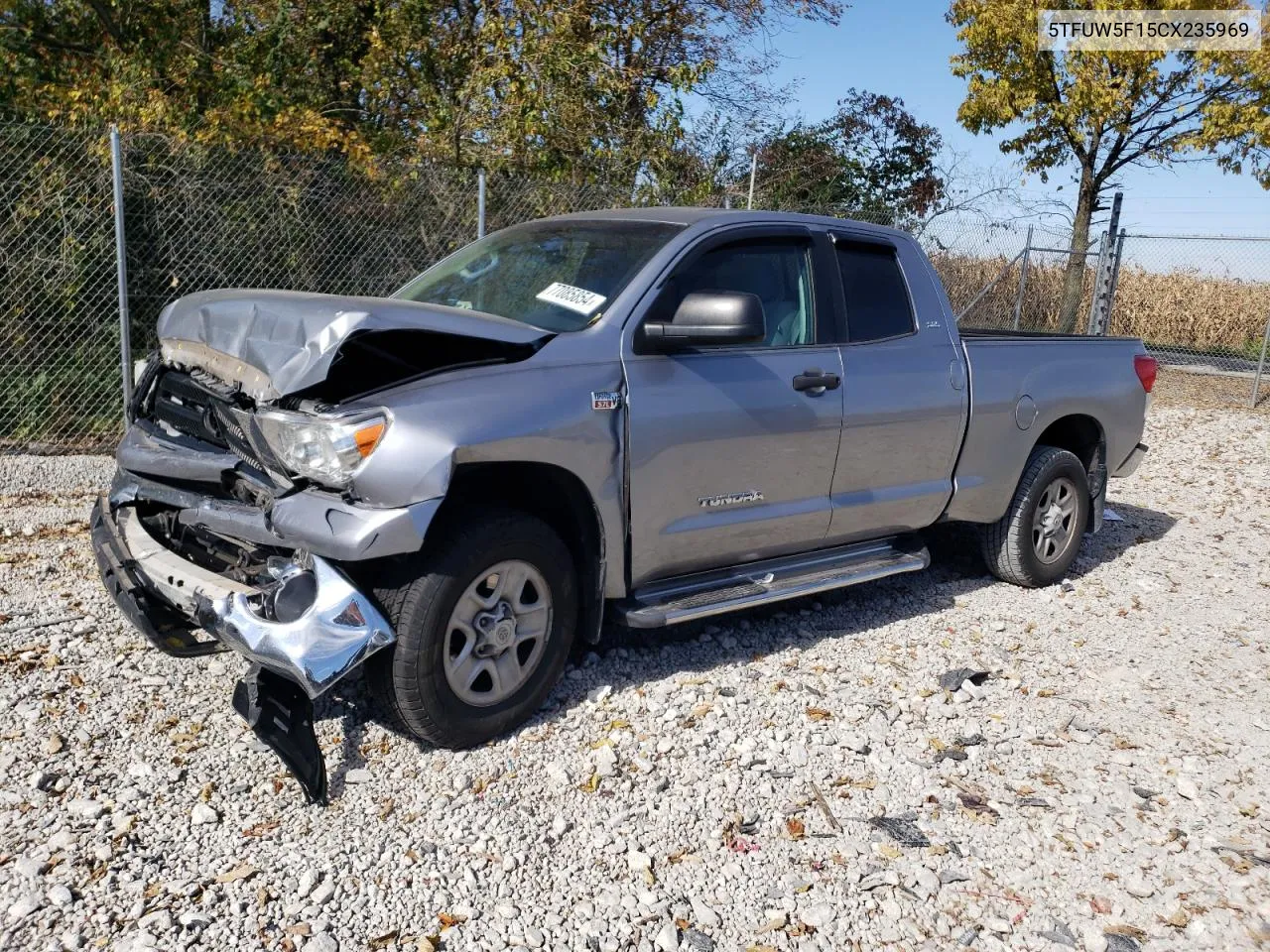 2012 Toyota Tundra Double Cab Sr5 VIN: 5TFUW5F15CX235969 Lot: 77085854