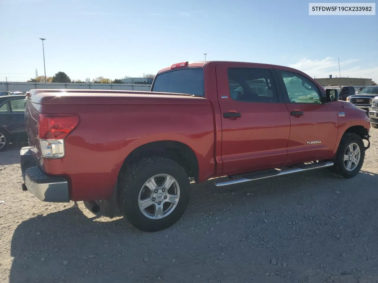 2012 Toyota Tundra Crewmax Sr5 VIN: 5TFDW5F19CX233982 Lot: 77424274