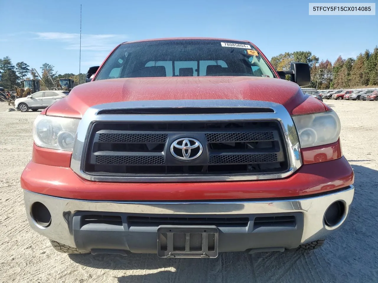 2012 Toyota Tundra Double Cab Sr5 VIN: 5TFCY5F15CX014085 Lot: 78085804