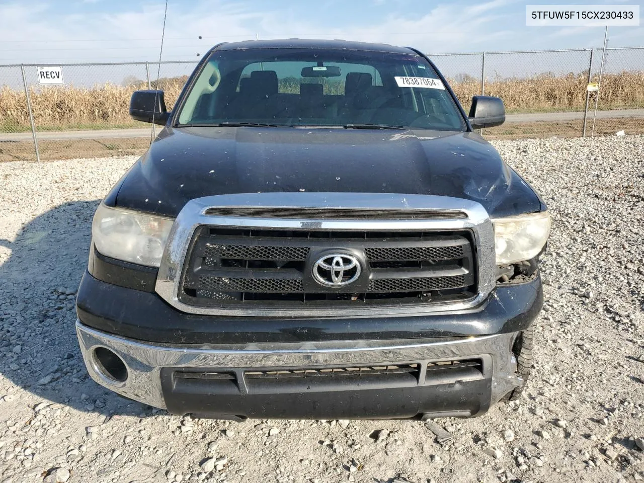 2012 Toyota Tundra Double Cab Sr5 VIN: 5TFUW5F15CX230433 Lot: 78387064