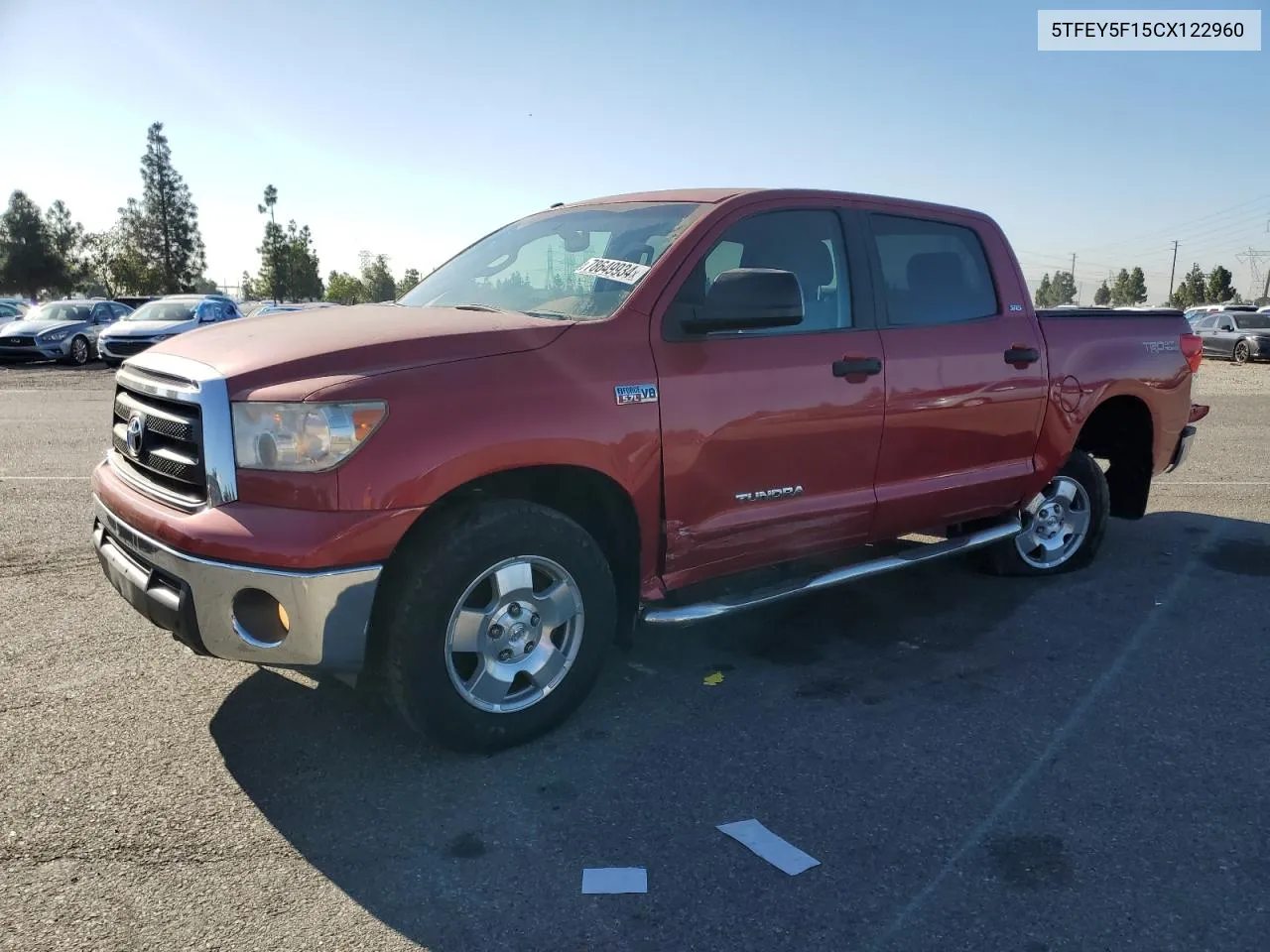 2012 Toyota Tundra Crewmax Sr5 VIN: 5TFEY5F15CX122960 Lot: 78649934