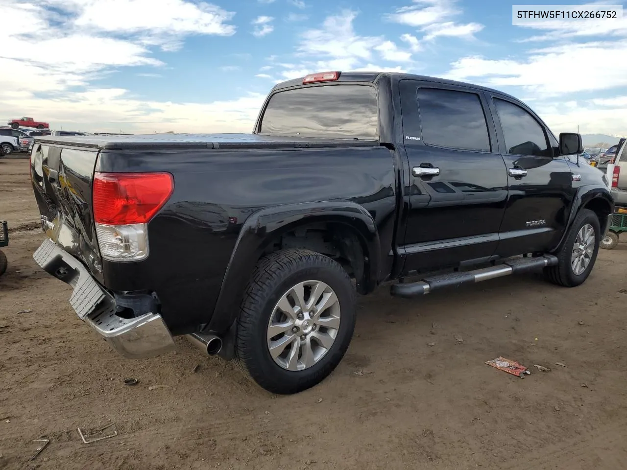 2012 Toyota Tundra Crewmax Limited VIN: 5TFHW5F11CX266752 Lot: 79671544