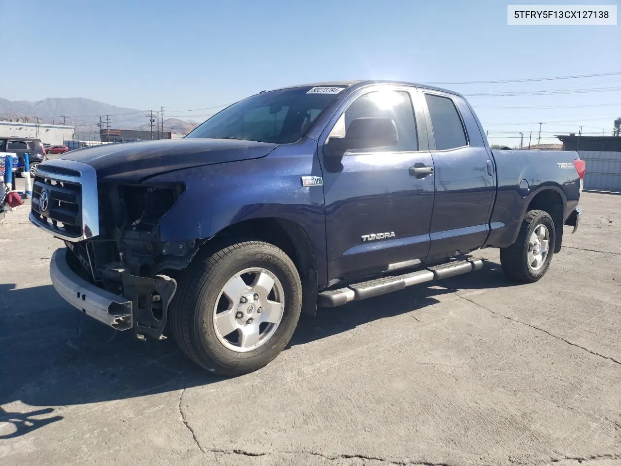 2012 Toyota Tundra Double Cab Sr5 VIN: 5TFRY5F13CX127138 Lot: 80273794