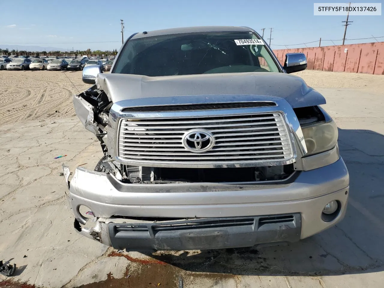 2013 Toyota Tundra Crewmax Limited VIN: 5TFFY5F18DX137426 Lot: 70493514