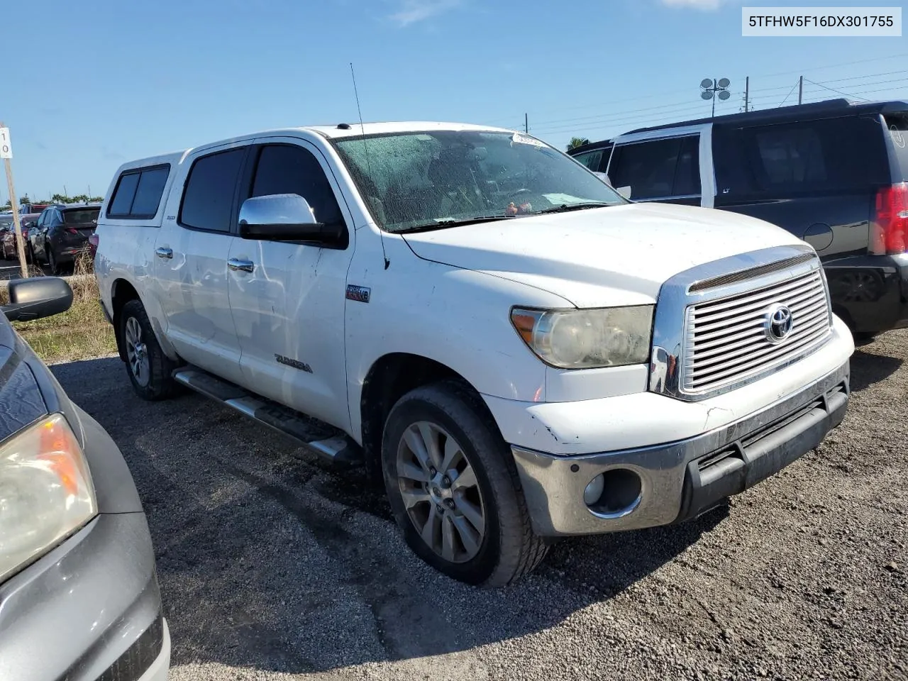 2013 Toyota Tundra Crewmax Limited VIN: 5TFHW5F16DX301755 Lot: 75227824