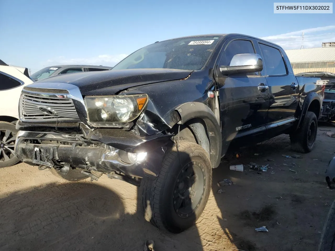 2013 Toyota Tundra Crewmax Limited VIN: 5TFHW5F11DX302022 Lot: 78499994