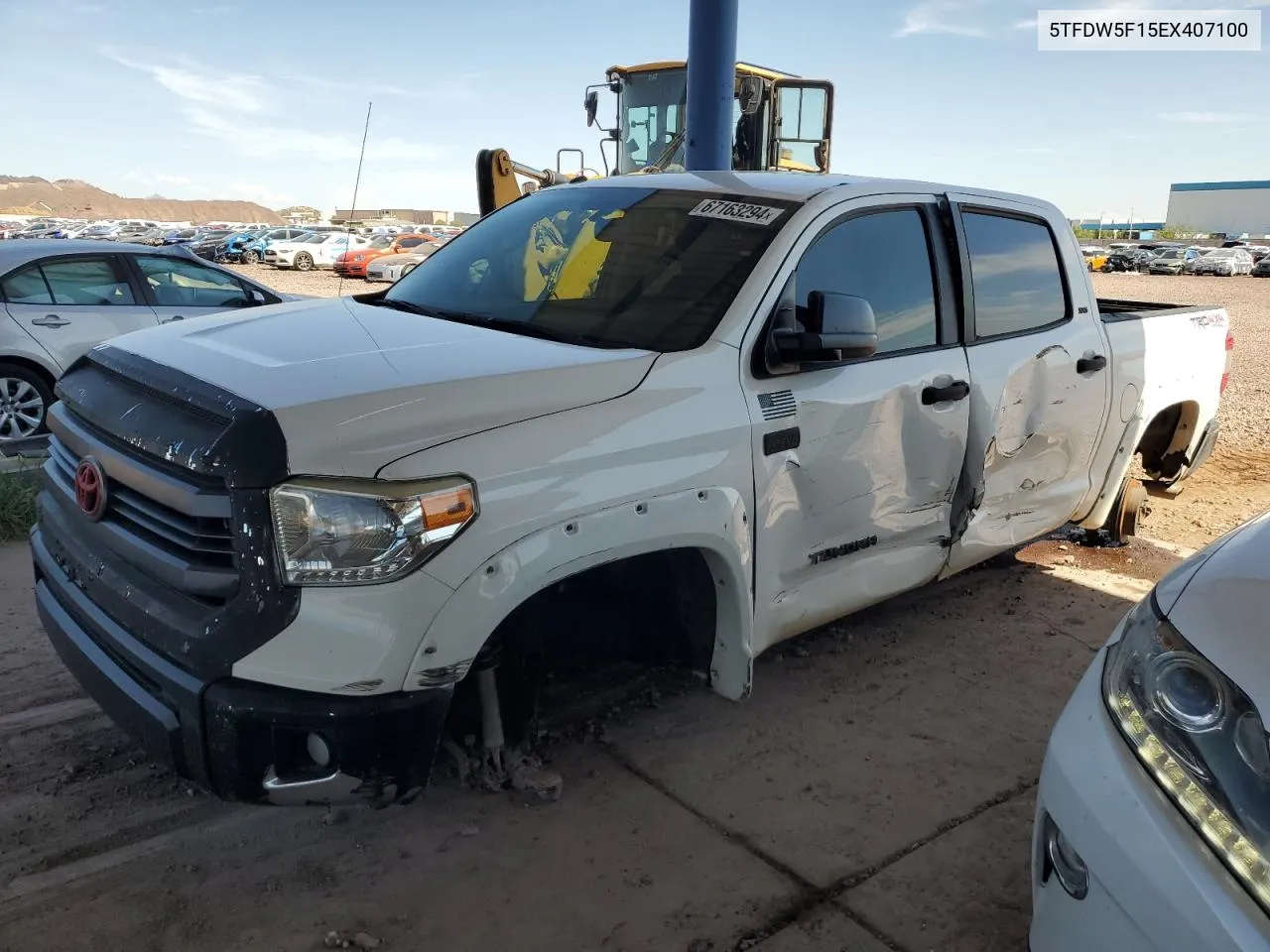 2014 Toyota Tundra Crewmax Sr5 VIN: 5TFDW5F15EX407100 Lot: 67163294