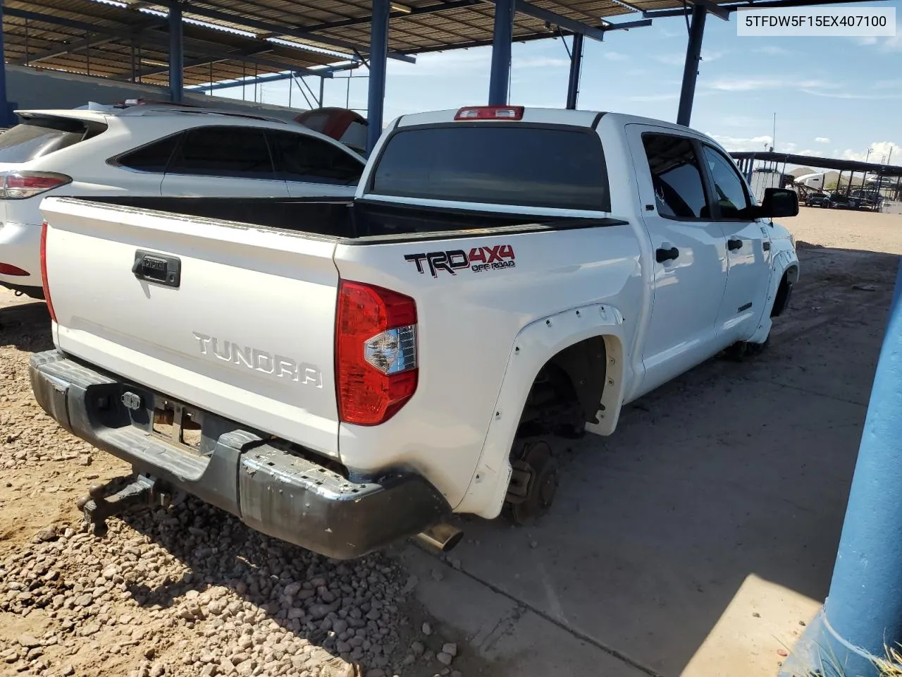 2014 Toyota Tundra Crewmax Sr5 VIN: 5TFDW5F15EX407100 Lot: 67163294