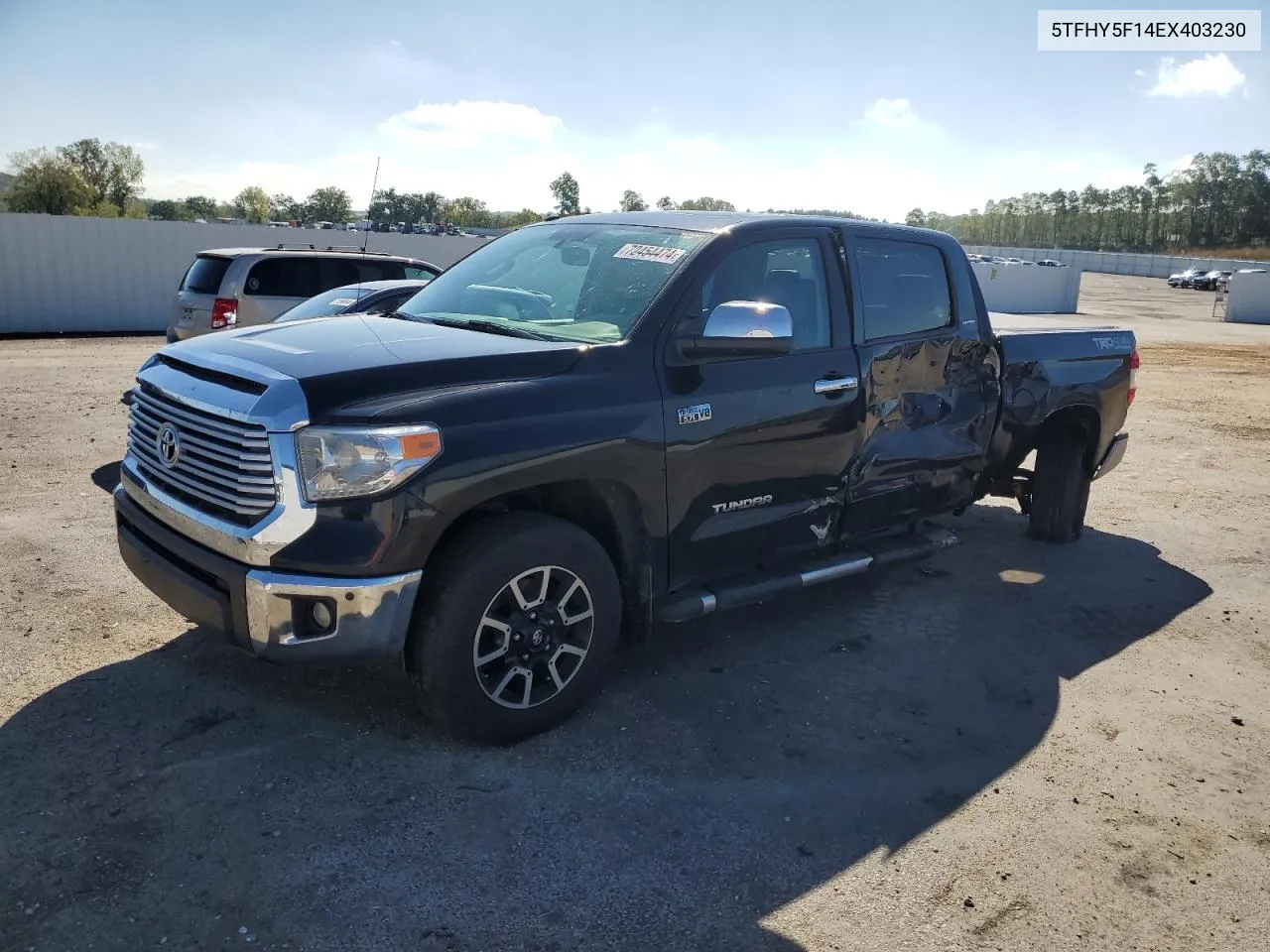 2014 Toyota Tundra Crewmax Limited VIN: 5TFHY5F14EX403230 Lot: 72454474