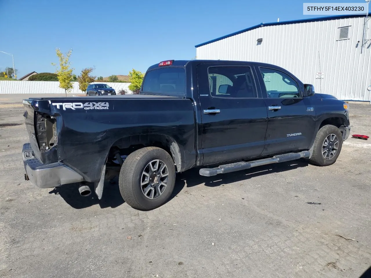 2014 Toyota Tundra Crewmax Limited VIN: 5TFHY5F14EX403230 Lot: 72454474