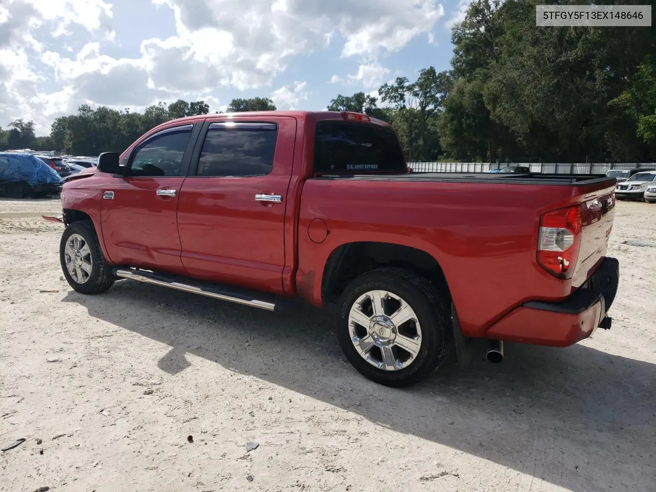 2014 Toyota Tundra Crewmax Platinum VIN: 5TFGY5F13EX148646 Lot: 73586284