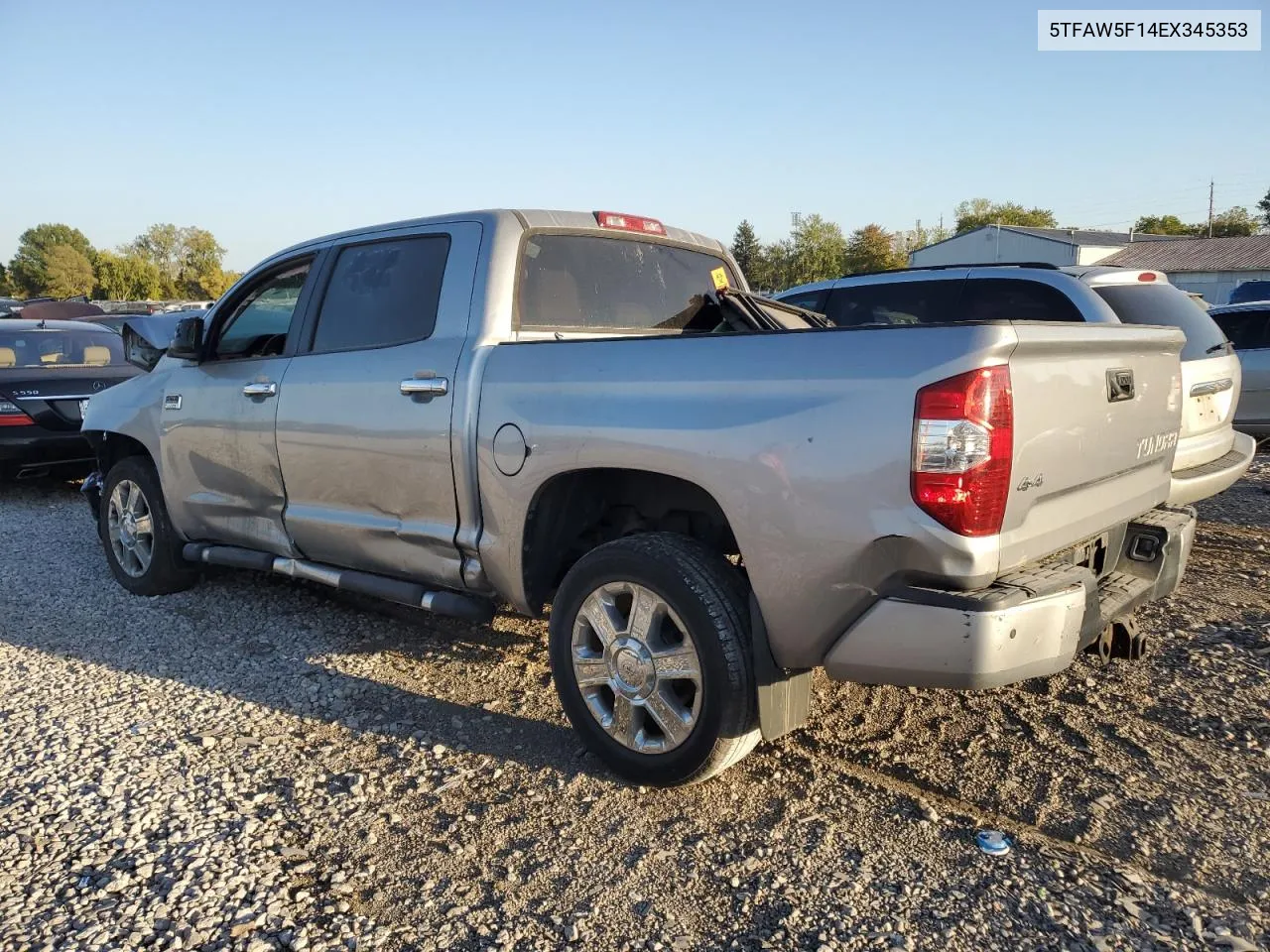 2014 Toyota Tundra Crewmax Platinum VIN: 5TFAW5F14EX345353 Lot: 74689644