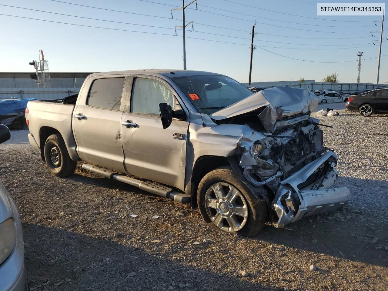 2014 Toyota Tundra Crewmax Platinum VIN: 5TFAW5F14EX345353 Lot: 74689644