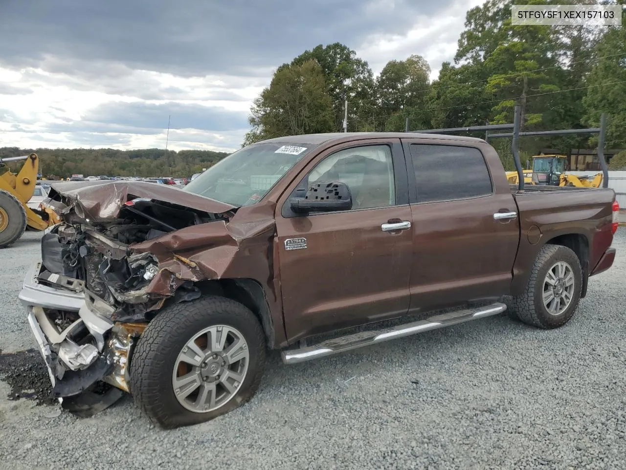 2014 Toyota Tundra Crewmax Platinum VIN: 5TFGY5F1XEX157103 Lot: 75537664