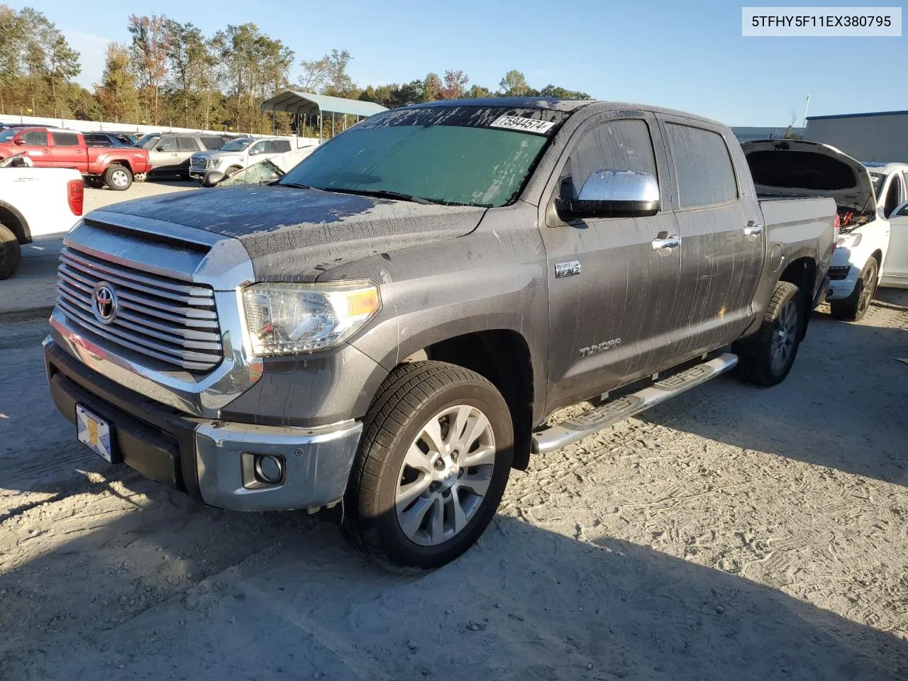 2014 Toyota Tundra Crewmax Limited VIN: 5TFHY5F11EX380795 Lot: 75944574