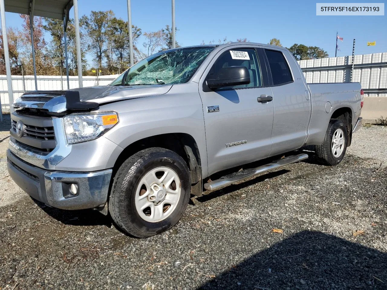 2014 Toyota Tundra Double Cab Sr VIN: 5TFRY5F16EX173193 Lot: 76823924