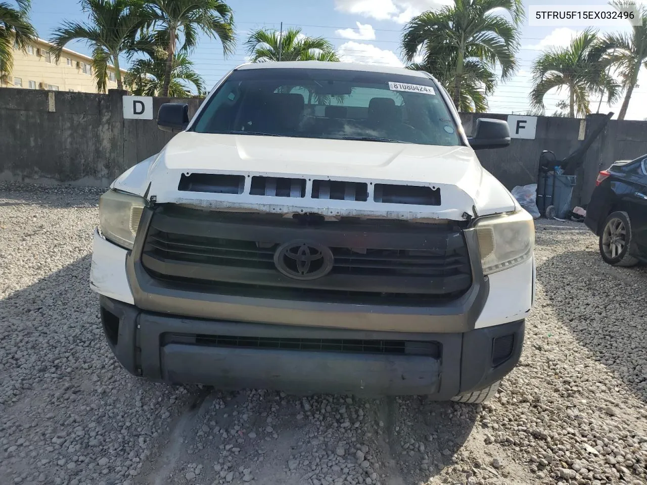 2014 Toyota Tundra Double Cab Sr VIN: 5TFRU5F15EX032496 Lot: 81080424