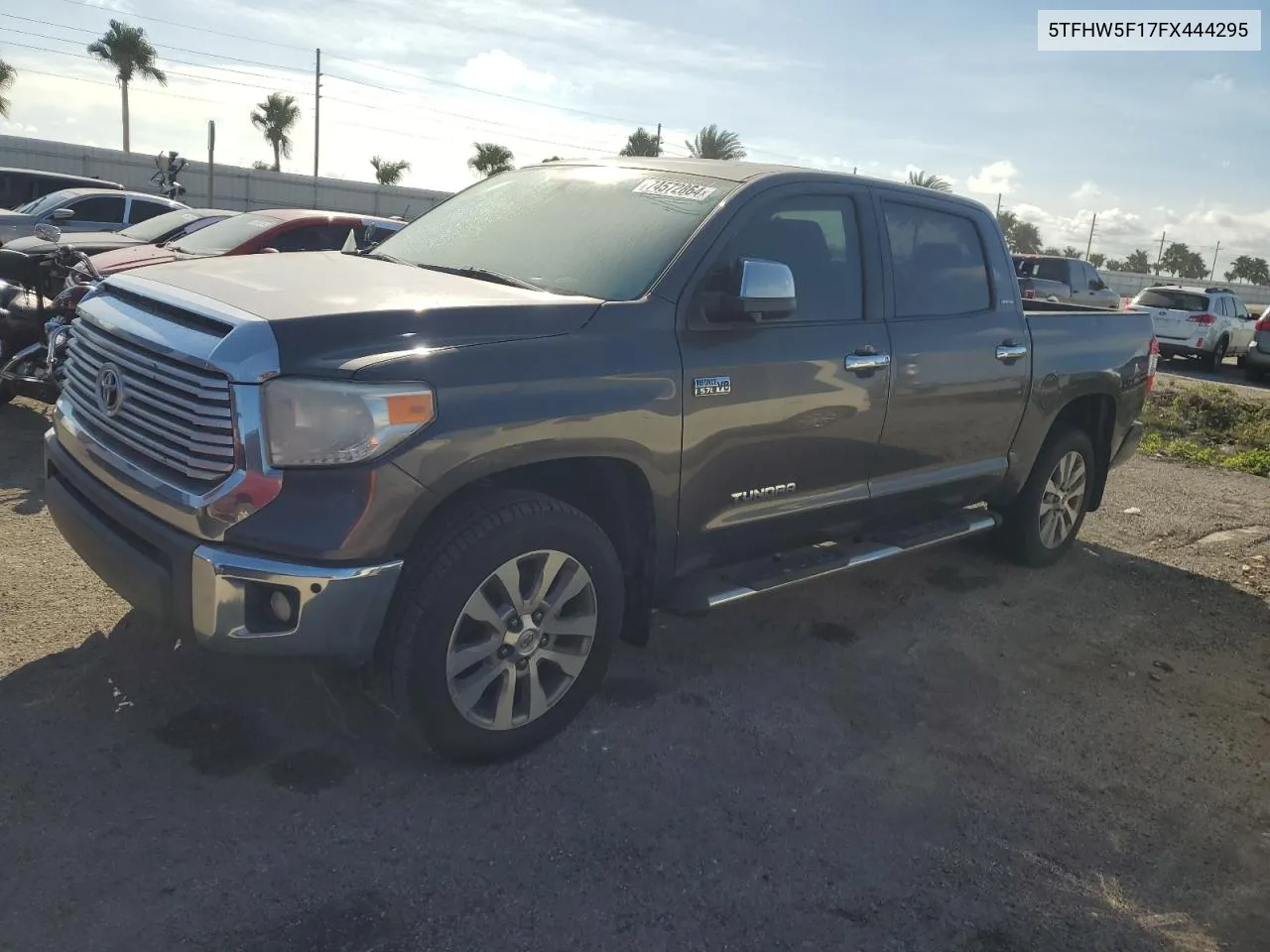 2015 Toyota Tundra Crewmax Limited VIN: 5TFHW5F17FX444295 Lot: 74572864