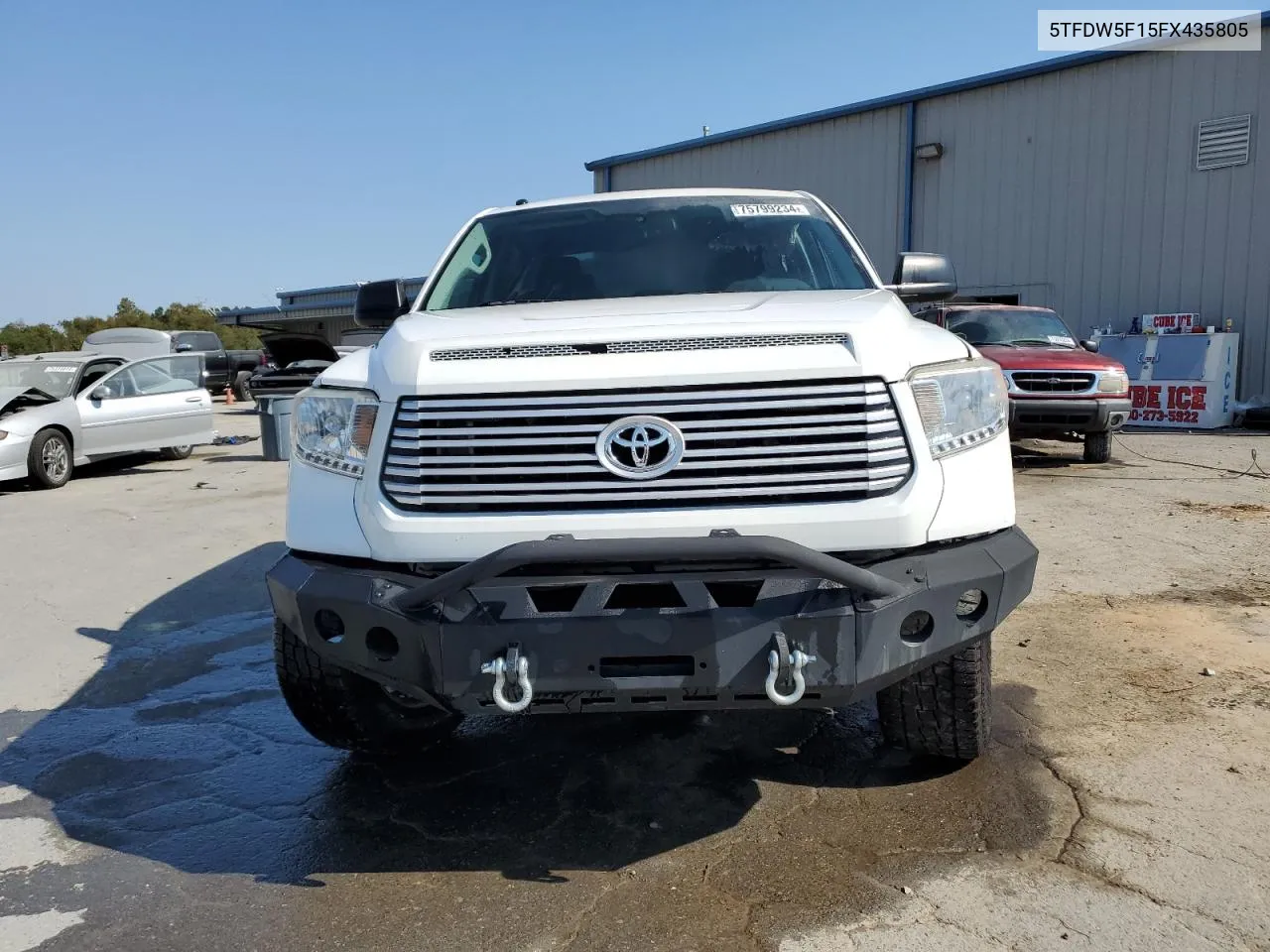 2015 Toyota Tundra Crewmax Sr5 VIN: 5TFDW5F15FX435805 Lot: 75799234