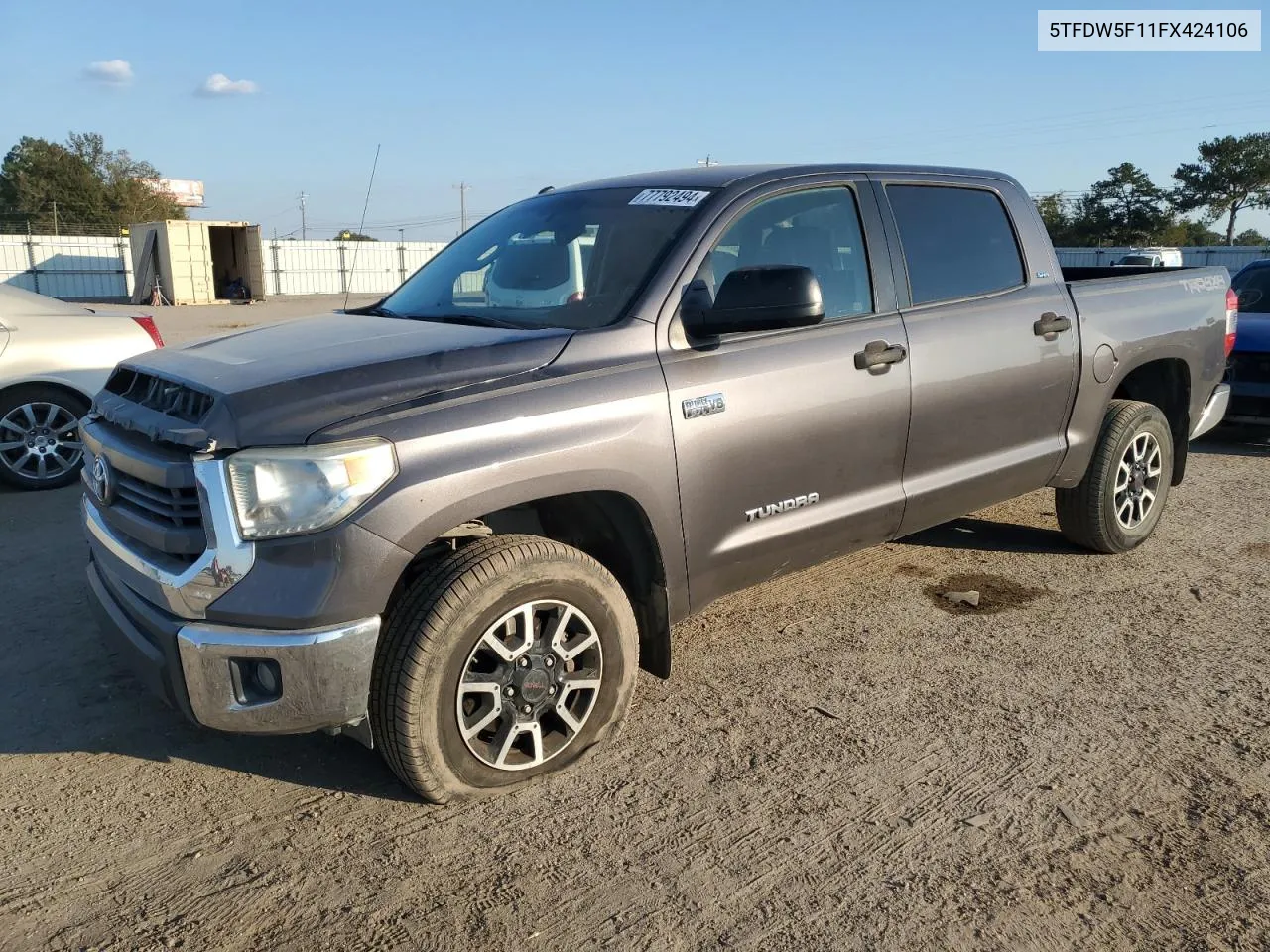 2015 Toyota Tundra Crewmax Sr5 VIN: 5TFDW5F11FX424106 Lot: 77792494