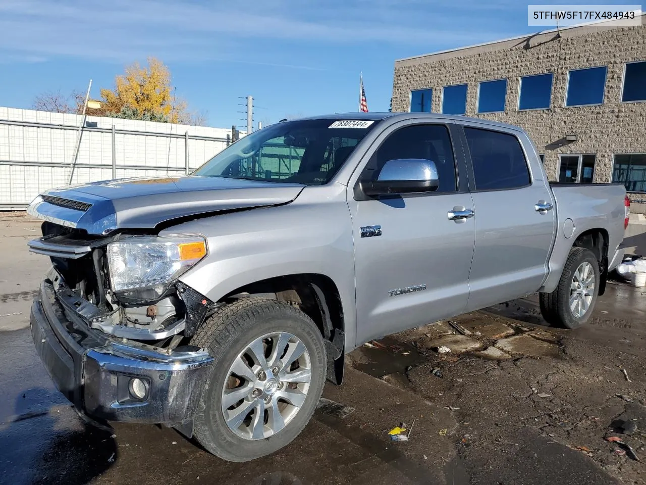 2015 Toyota Tundra Crewmax Limited VIN: 5TFHW5F17FX484943 Lot: 78307444