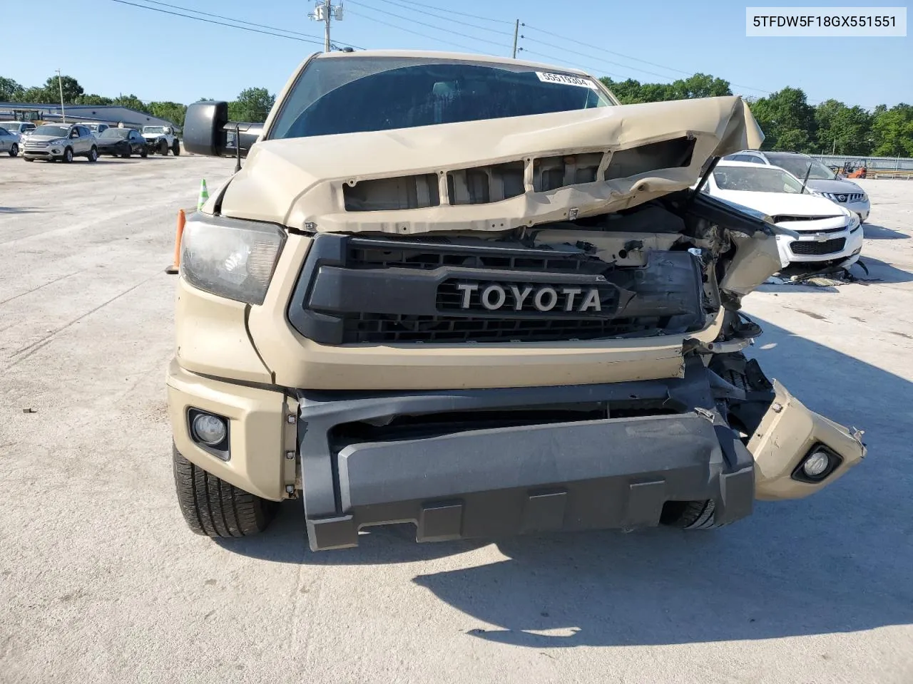 2016 Toyota Tundra Crewmax Sr5 VIN: 5TFDW5F18GX551551 Lot: 55519304