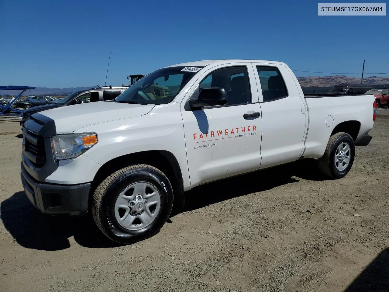 2016 Toyota Tundra Double Cab Sr VIN: 5TFUM5F17GX067604 Lot: 68944284